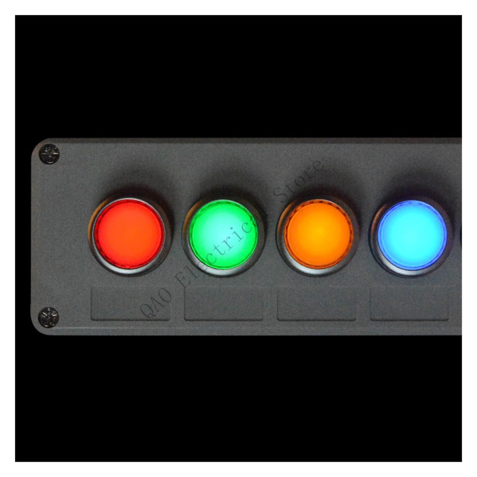 Caja de control de interruptor de botón, 1 Uds., con luz, botón de parada de emergencia, reinicio automático, 220V, autobloqueo, 24V, interruptor industrial resistente al agua(4-03)