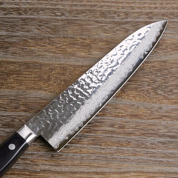 Amazon | 牛刀 両刃 210mm V金10号 割込み ステンレス 磨き槌目