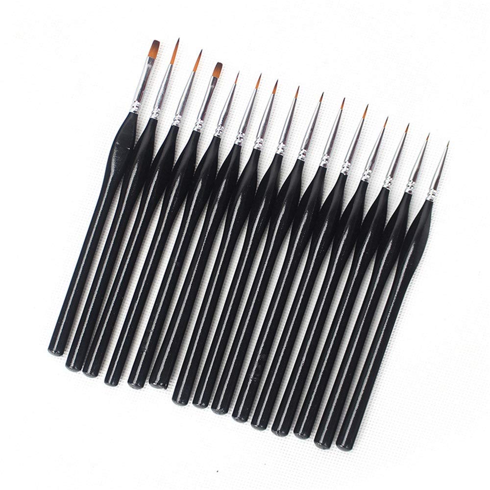 Juegos de Pinceles 15 Piezas Mini Pinturas Cepillo Conjunto Fino Detalle Pincel de for Acrílico Acuarela Pintura Línea Dibujo para Principiantes y Profesionales