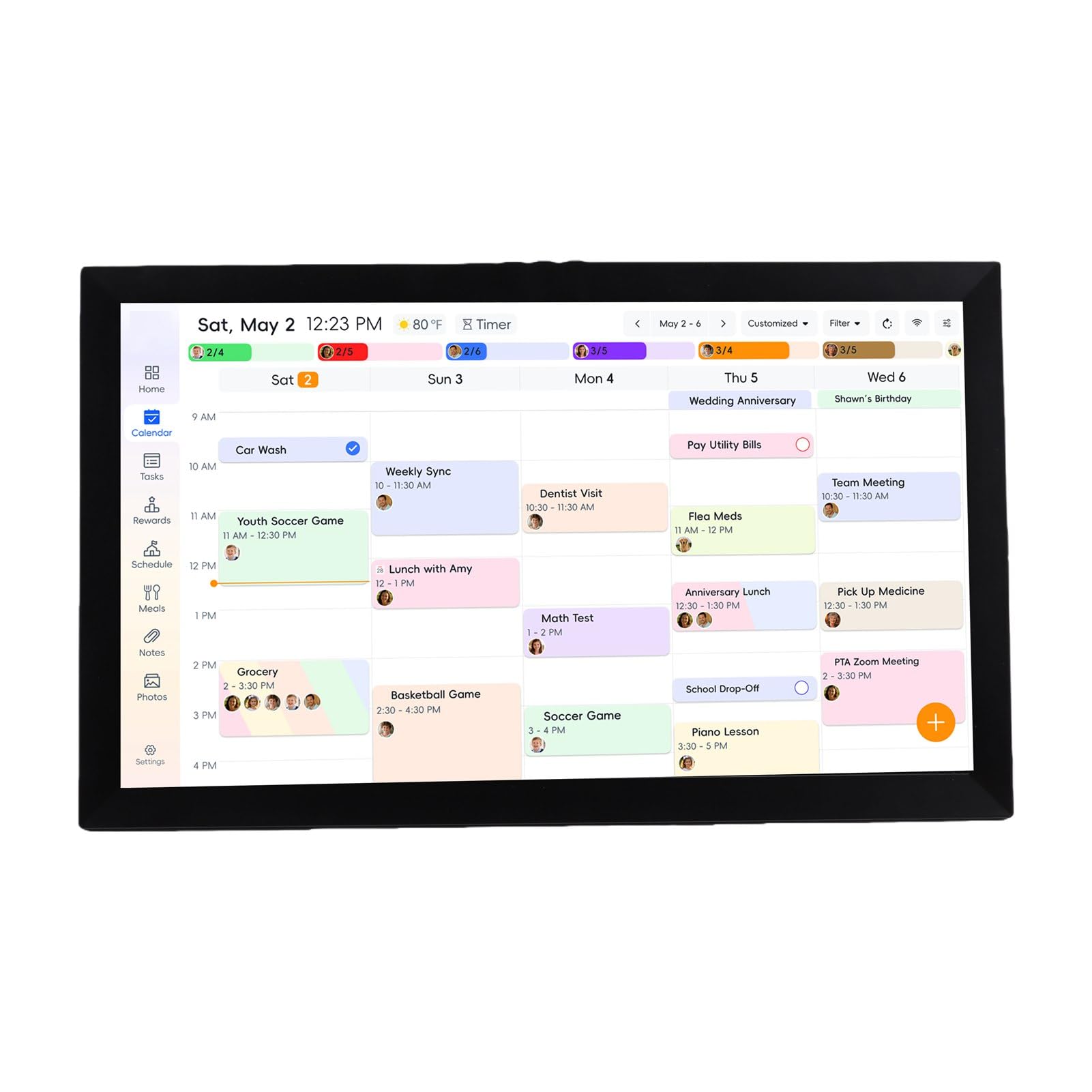Denash 21.5 Zoll Smart Digitaler Kalender, Wandmontage Touchscreen