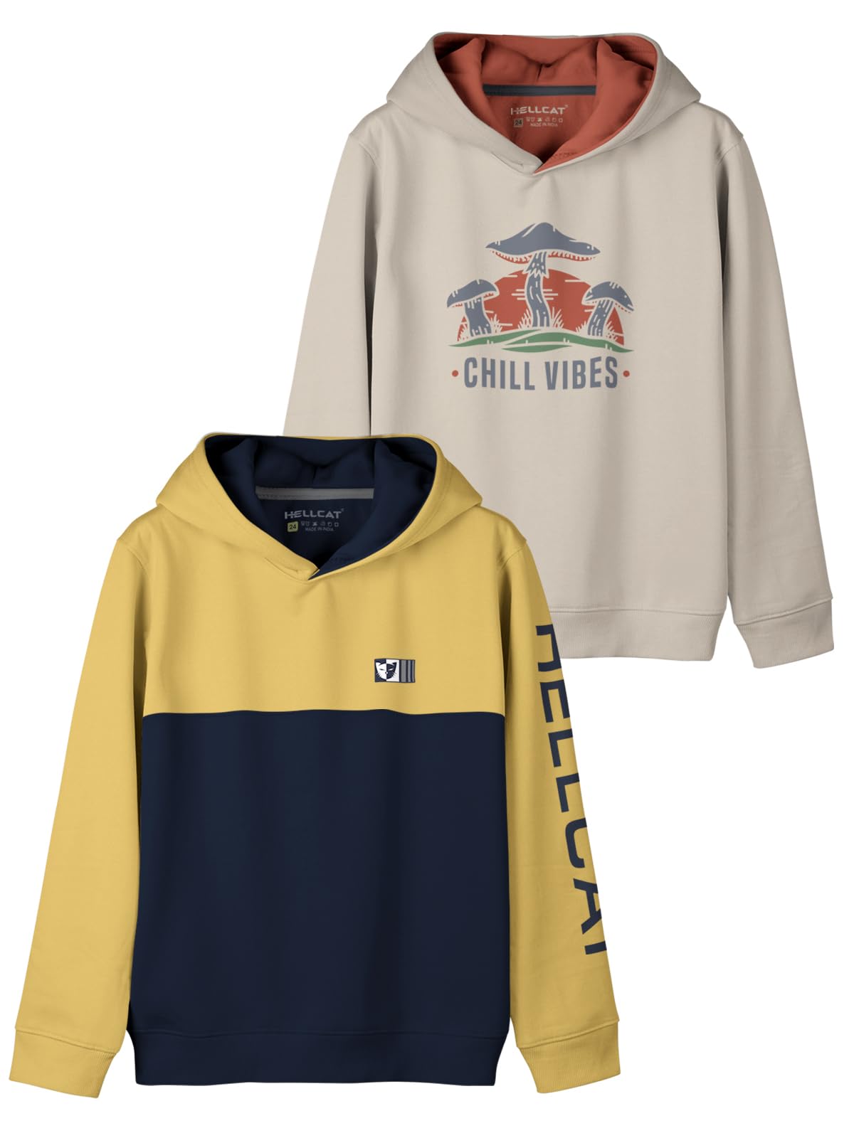 HELLCATPrinted Cotton Blend Hoodie Sweatshirt For Boys - Pack of 2