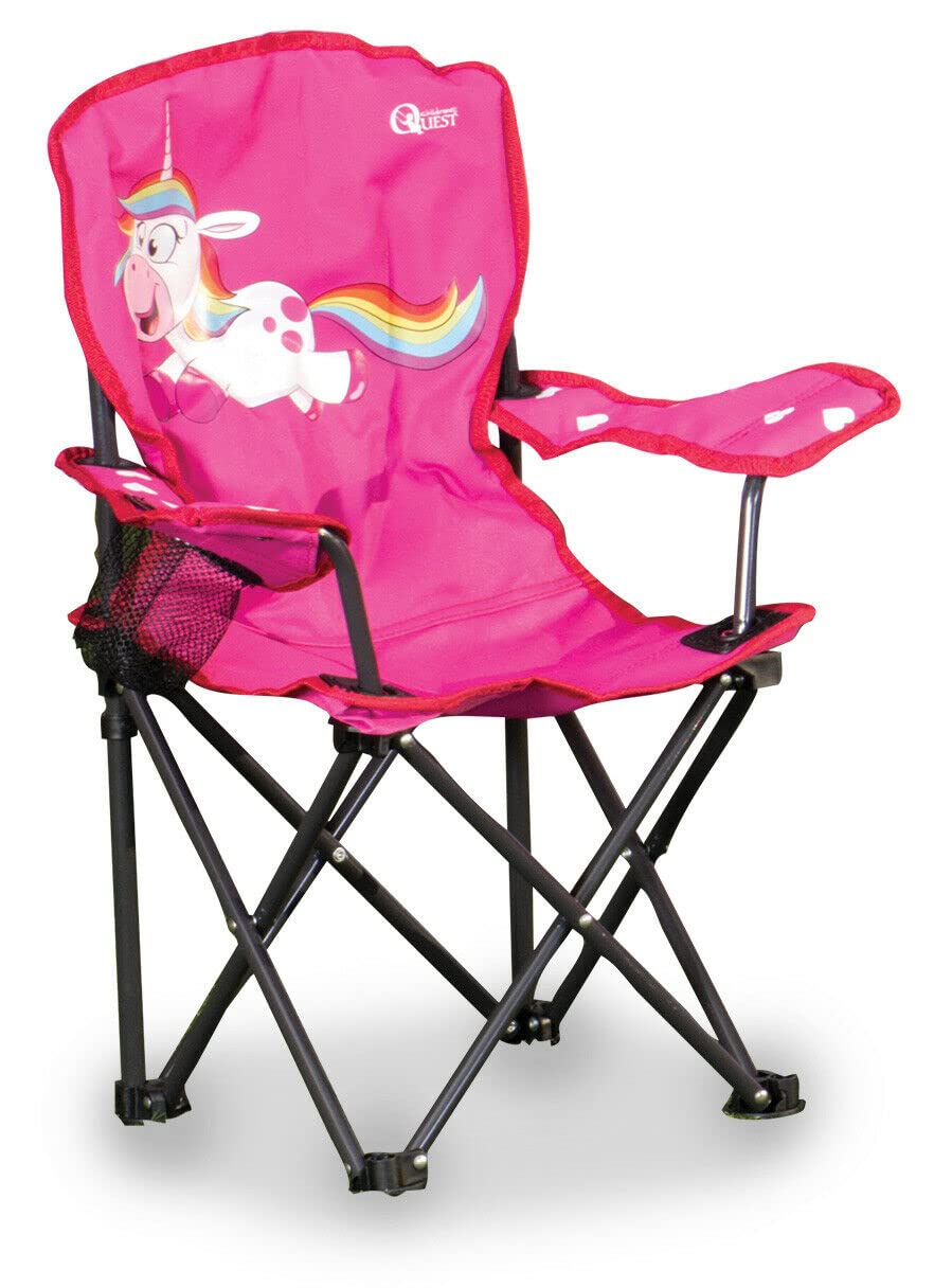 Children's Camping Chair Unicorn Design Folding Festivals, Caravan, Quest Leisure