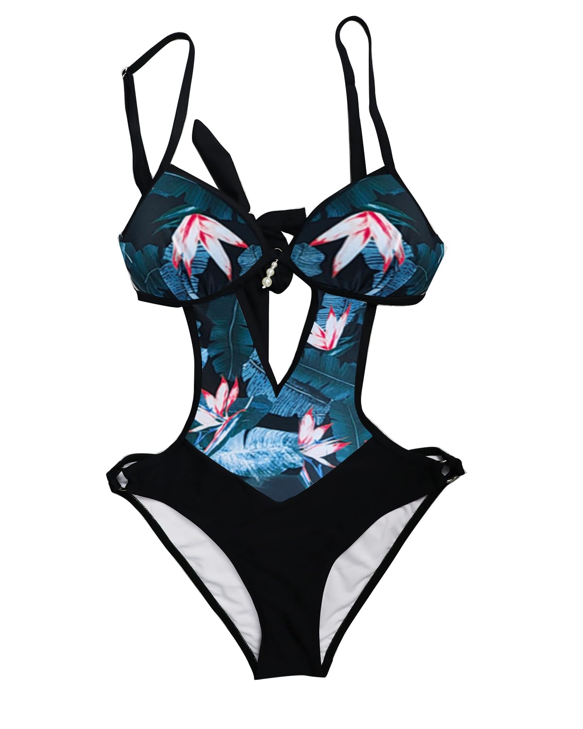 JFAN Costumi da Bagno Interi Donna Trikini Costume da Mare Spiaggia Piscina Sexy Costume da Bagno Intero Donna con Push-up Imbottitura