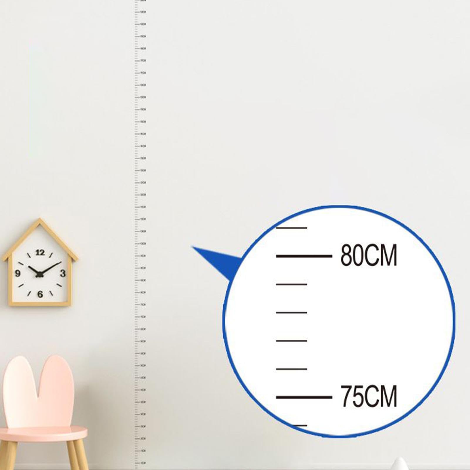 Kids Height Wall Chart Sticker | 0-200cm Waterproof Adhesive Growth Chart with Removable Design | Height Measure Tool for Kids Boys Girls Nursery Bedroom Playroom Kindergarten Wall Decor — view 3
