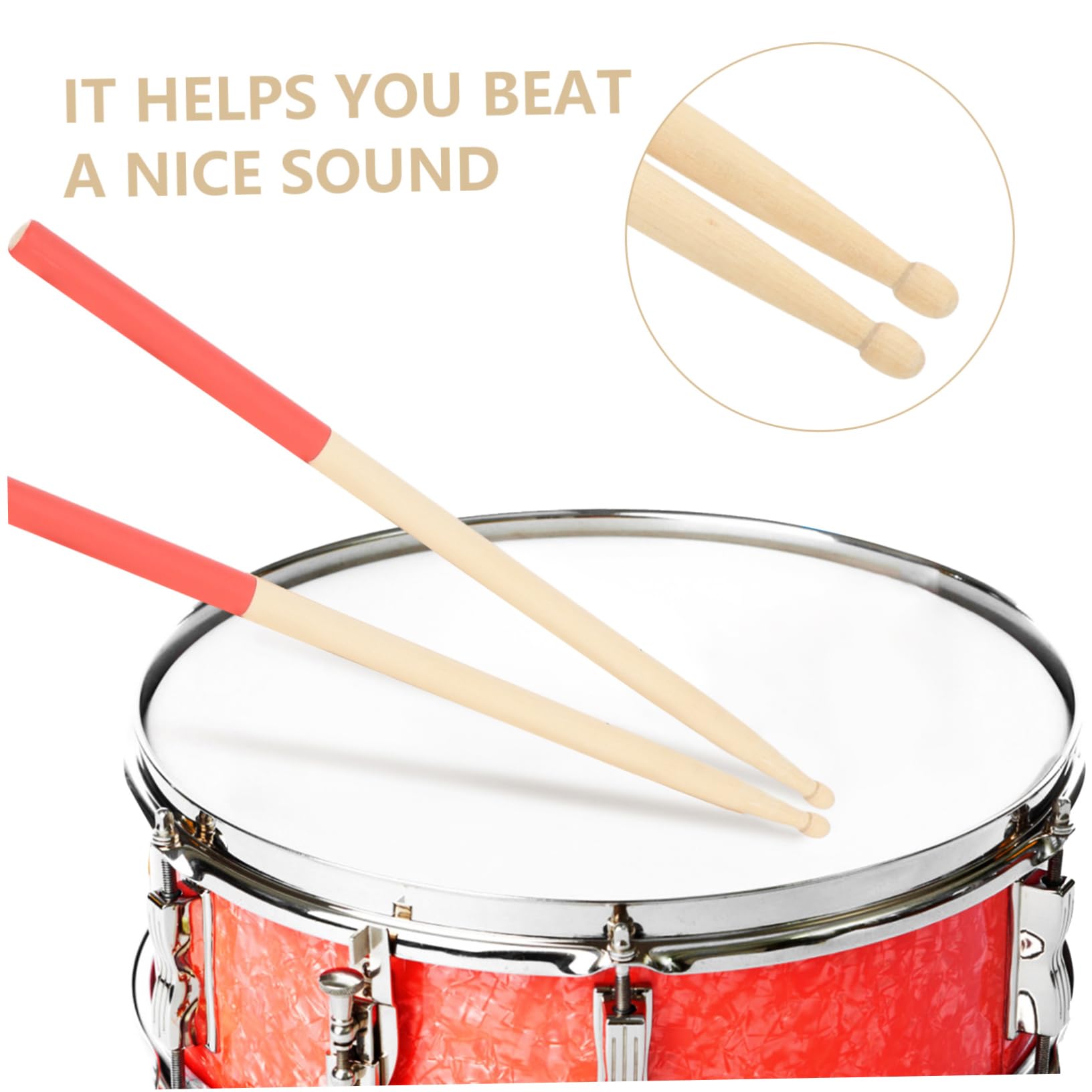 Toddmomy Bacchette e Impugnatura Confortevole Superficie Antiscivolo Percussioni in Acero 6 Paia Leggere per Batteria e Performance in Gruppi Musicali