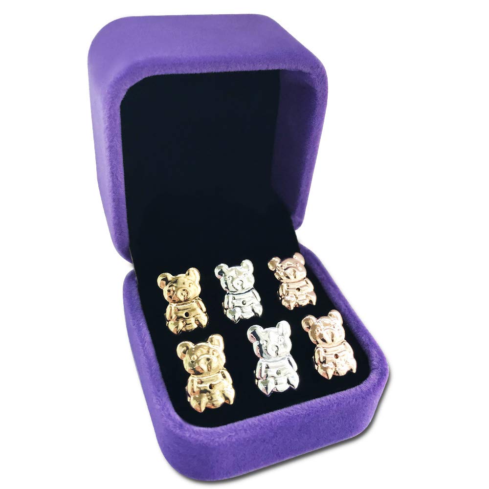Earring Lifters,925 Sterling Silver Secure Backings,Instantly Lift Earring Backs,3 Pairs of Adjustable Hypoallergenic Earing Backs Lifts,Easy to Use Back Earrings for Ear Lobe Lifter for Womens(Bear)