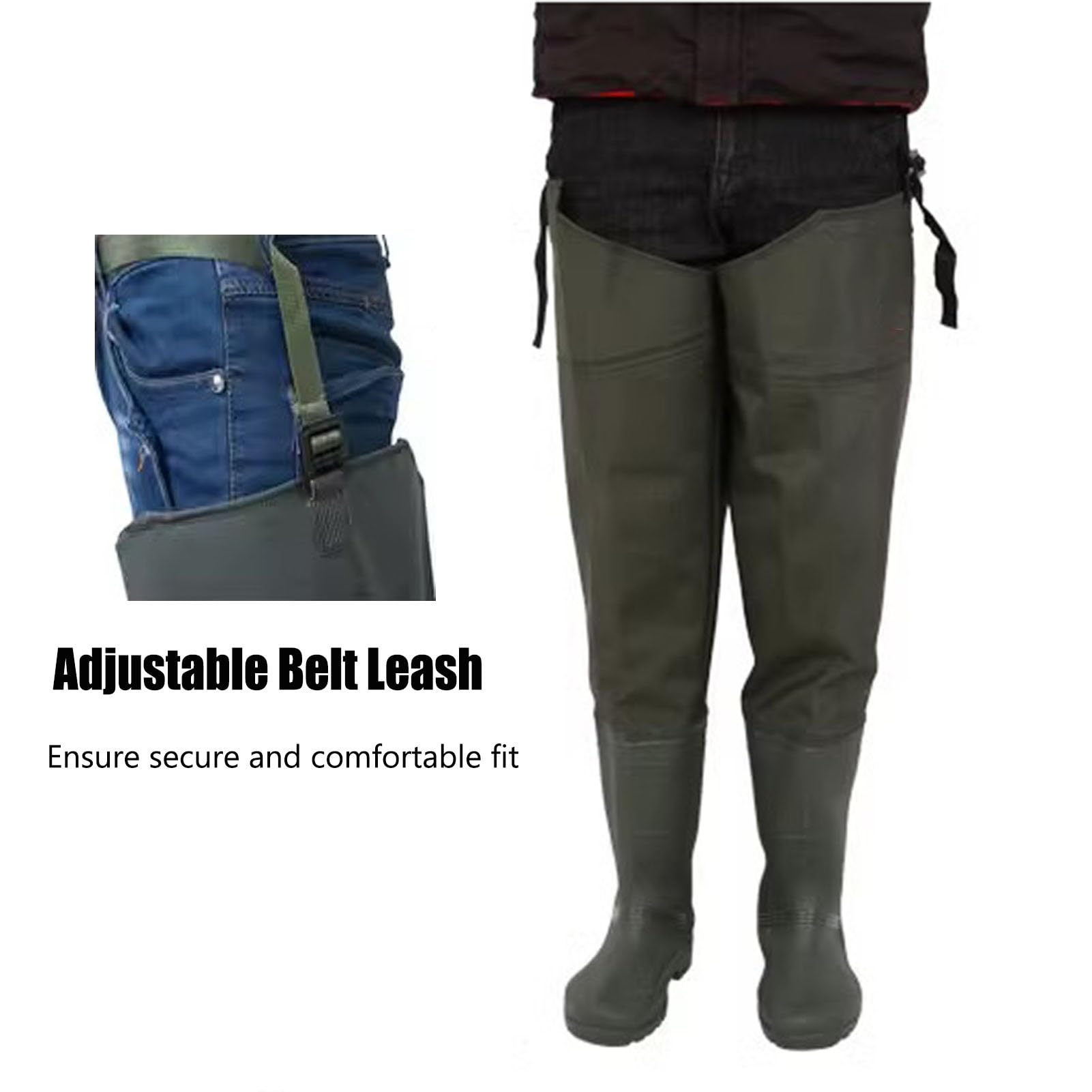 Vadeadores Botas Botas De Pesca Ligeras hasta La Cadera para Hombre, Botas De Pesca con Mosca hasta La Cadera, Botas De Pesca hasta La Cadera De PVC De 80 Cm De Alto con Suela Antideslizante
