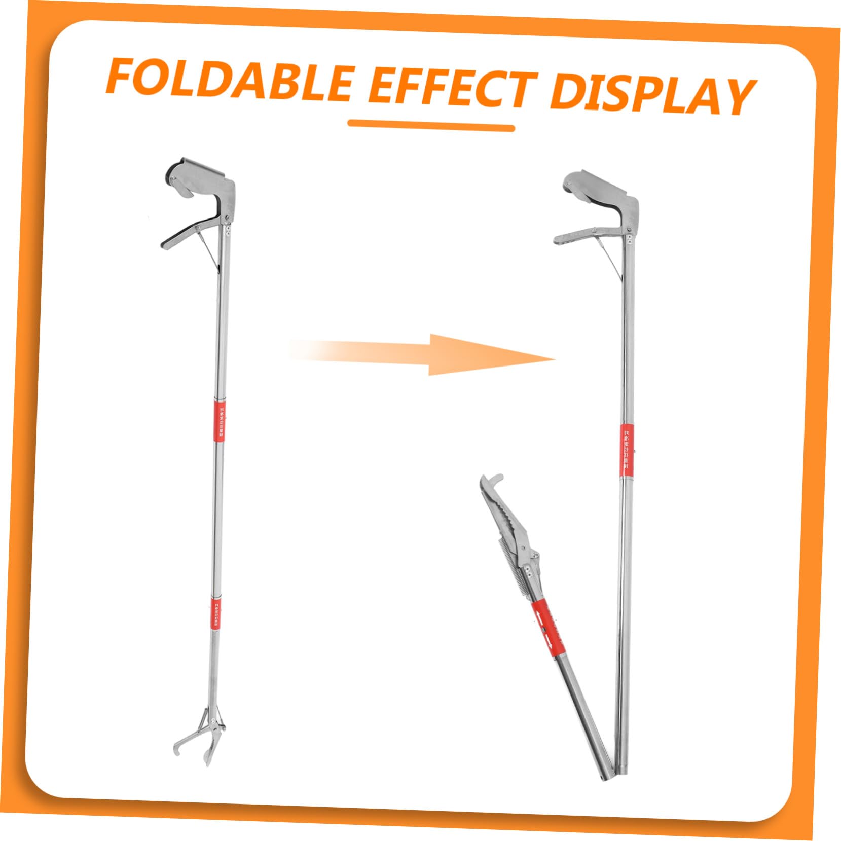 HANABASS Pince à Serpent et Longue Portée Légère en Acier Inoxydable Pliable pour Manipulation et Réglable 3 Sections en Extérieur