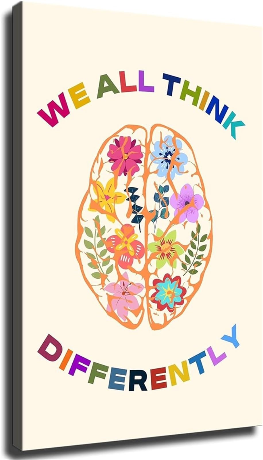 SSOPTMCB Brain Art for Neurodiversity Mental Health Awareness Poster Psychology Wall-Art for Home Office Decor(Framed,12x18inch(30x45cm))