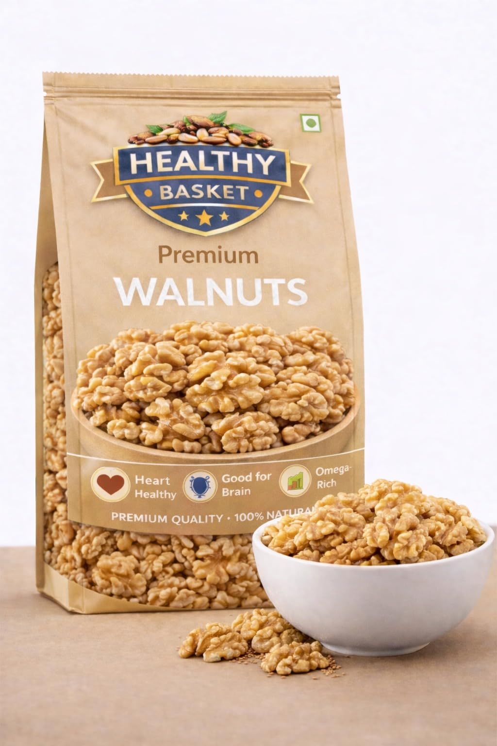 HEALTHY BASKET Walnut Kernels 100gm | Premium Without Shell Walnuts | Crunchy Snack & Baking Ingredient | Natural Unsalted Nuts | Pouch Pack Of 1-image-7