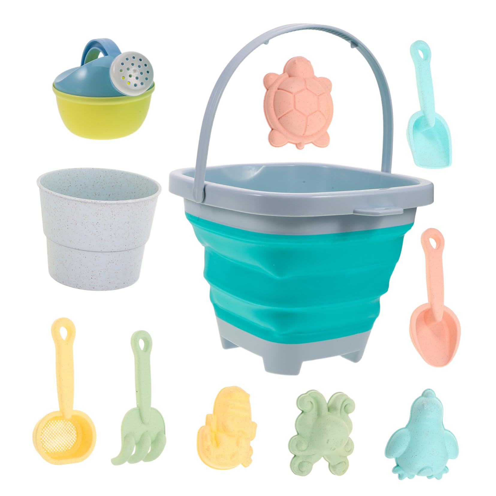 Gatuida Juguetes de Playa con Cubos Palas y Rastrillos Plegables Niñas para Vacaciones de Verano la Playa Aire