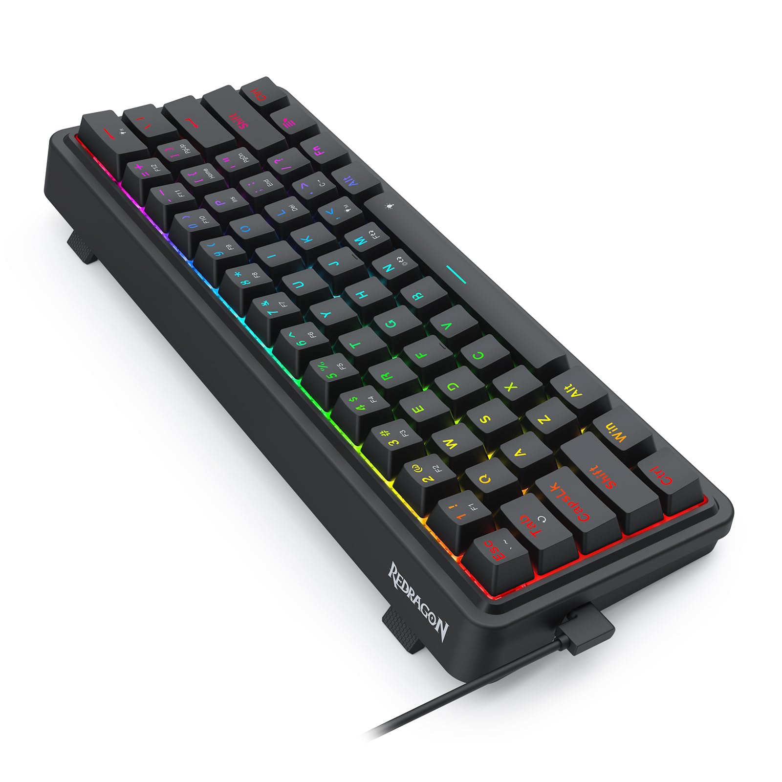 Redragon K722 Teclado Gaming RGB Gasket 60% Cableado 61 Teclas Hot Swap