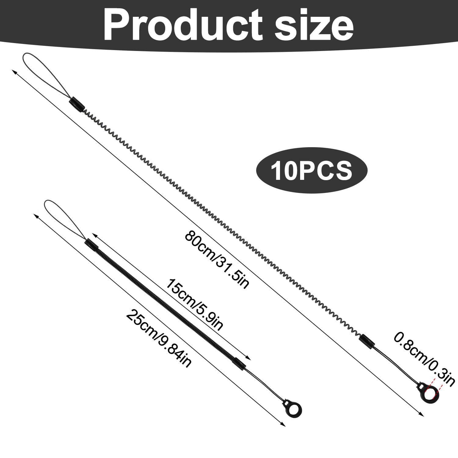 2 Attaches Anti-perte Pour Stylo Rétractables - Avec Support Silicone Collant, élastique 30 Cm - Pour Bureau, école, Tablette