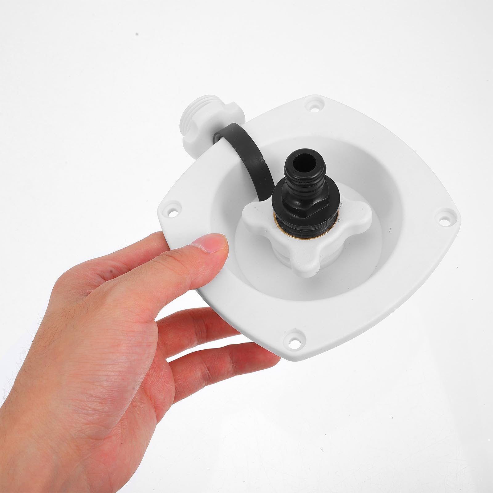 Tapa de Llenado de Entrada de Agua para Rv y Yate en Pp white, Evita Fugas y Fácil Instalación para Modificación de Autocaravana