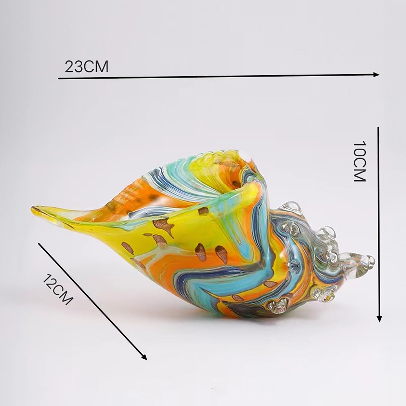 Concha de Caracol ， Escultura de Concha de Cristal, Hecha a Mano, Moderna, for decoración del hogar.(Yellow)
