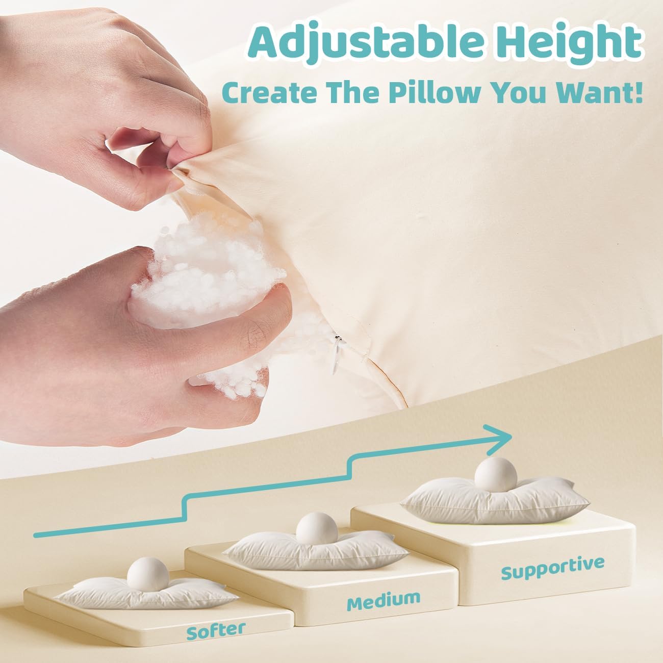 LOFE Organic Kids Pillow with Pillowcase - 16x22 Youth Pillow with 100% Organic Cotton Shell, Adjustable Loft Organic plilow, Machine Washable, Soft, Hypoallergenic, Perfect Pillows for Kids&Youth - Image 3