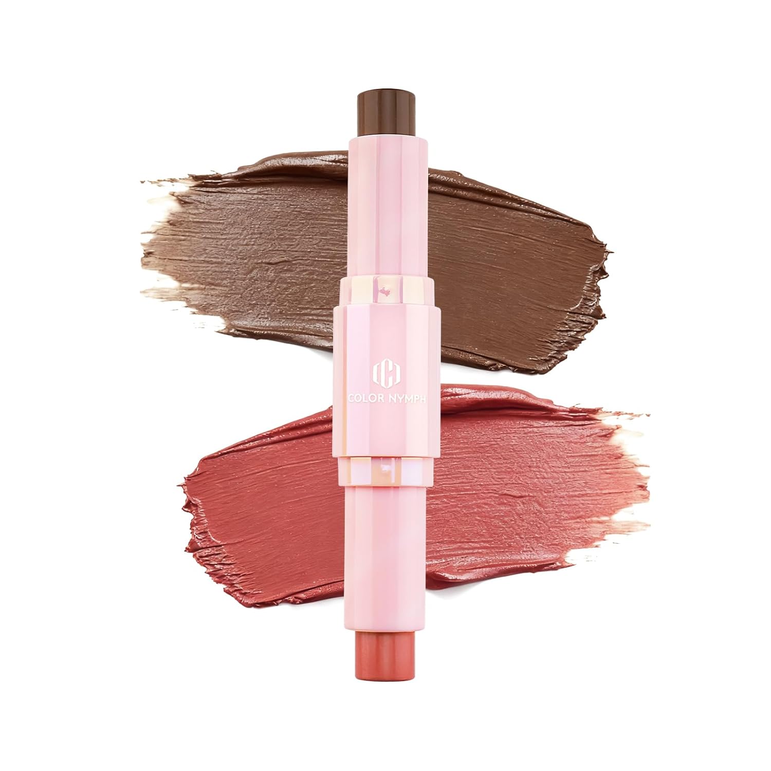 Color Nymph Blush Contour Stick, Double-end Cream Blush & Contour Makeup Stick Multiuse Blusher with Butter Bronzer For Cheeks Eyes Lip Matte Texture Silky-Smooth - 04# Coffee Cherry - Image 9