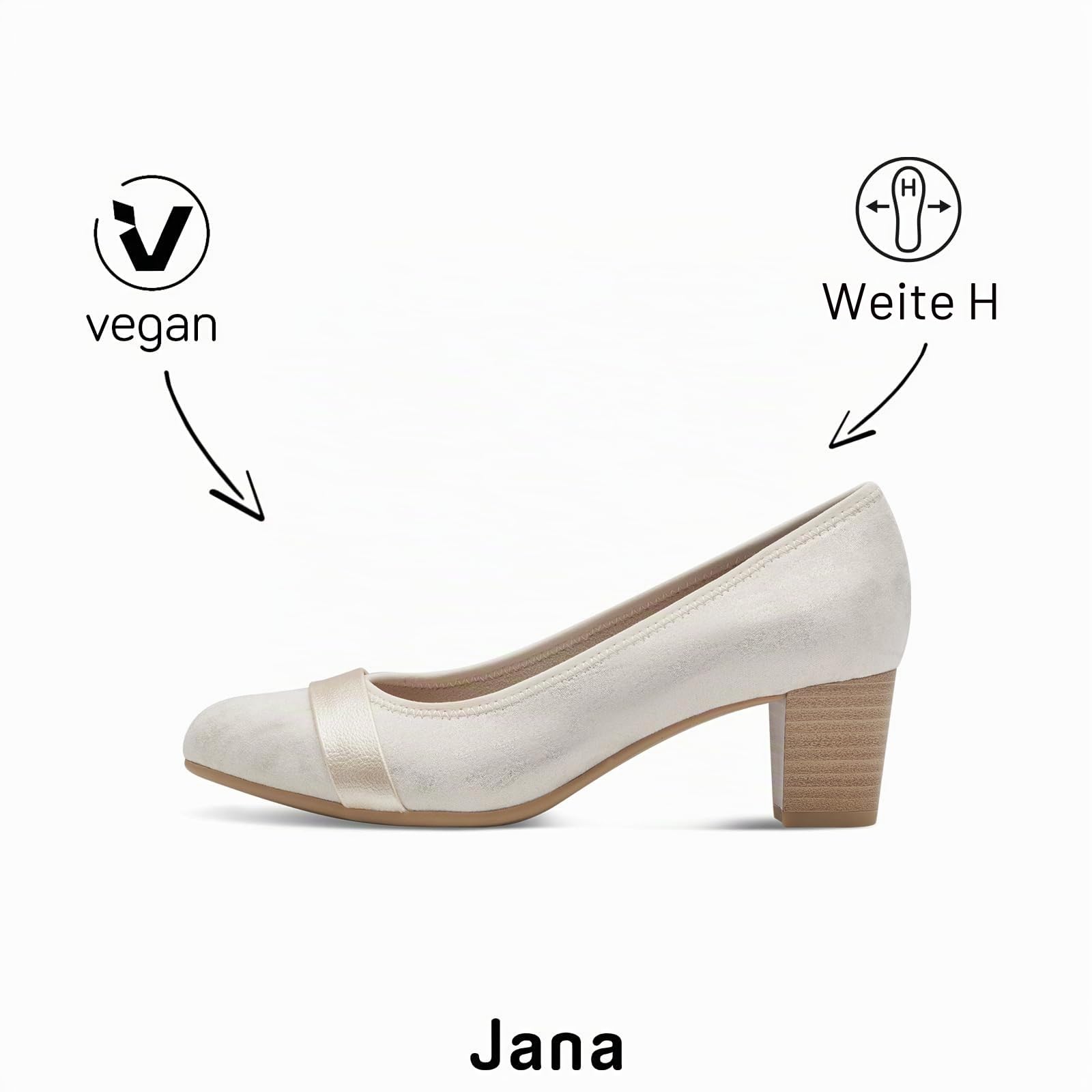 Jana Damen Pumps mit Glitzerdetails Vegan