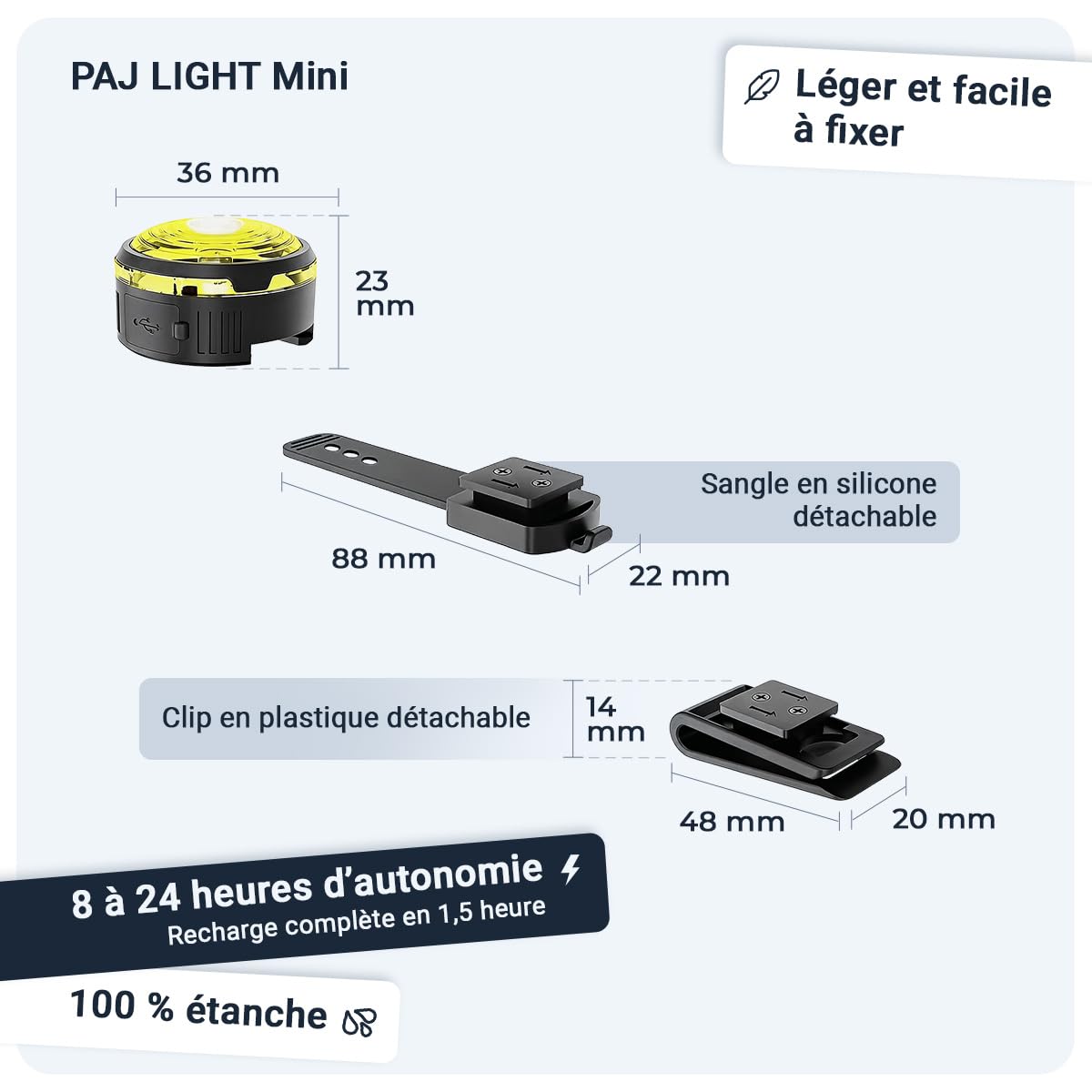 PAJ Traceur GPS 4G Mini + LED pour Petits Chiens, INCL. 3 Mois | Alerte anti-fugue - Suivi en temps réel - 100% étanche - Compatible tous colliers/harnais - Batterie jusqu'à 10 jours