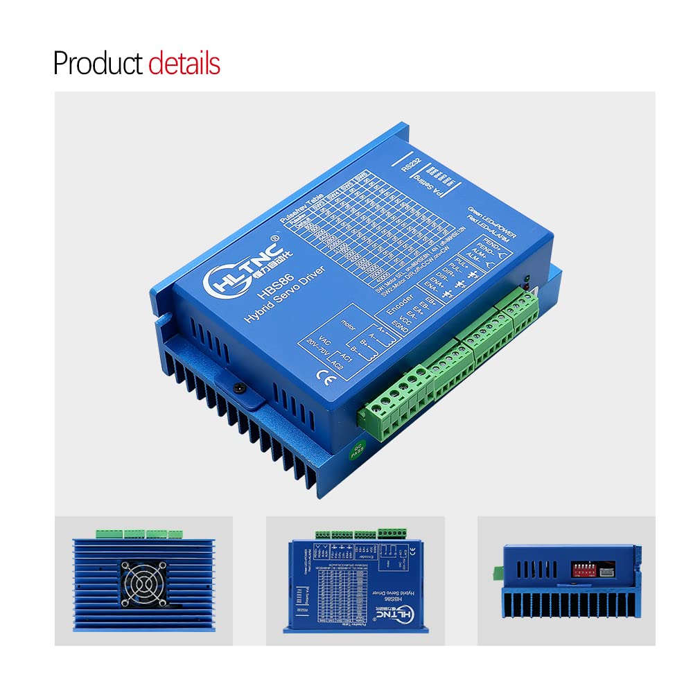 8.5N Set 3 Kit CNC NEMA34 Motor mit geschlossenem Regelkreis 86HSE 6A Hybrid Nema 34 HBS86 & 400W DC Netzteil +4 Achse MACH3 USB-Controller-Karte+RS232