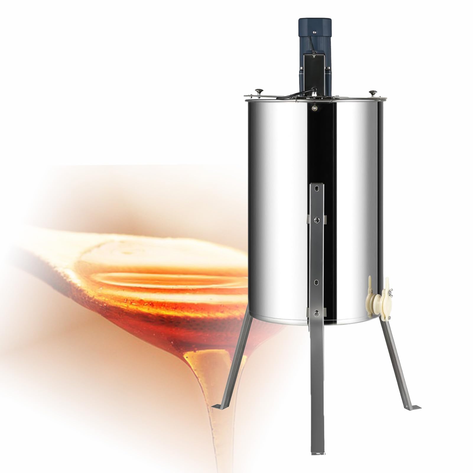 Smielatore Elettrico Arnia Elettrico Per Acciaio Inox Centrifuga Elettrica Raccolta Estrattore Apicoltore Con Coperchio Trasparente E Supporto Regolabile, Per Allevamenti Di Api Grandi E Piccoli