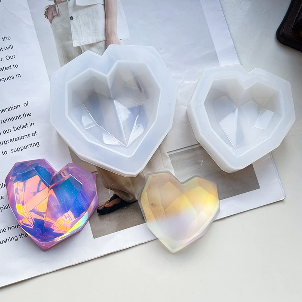 Stampo In Silicone A Forma Di Cuore Per Resina - 6 Pezzi, Per Portachiavi, Ciondoli E Craft - Foto 10
