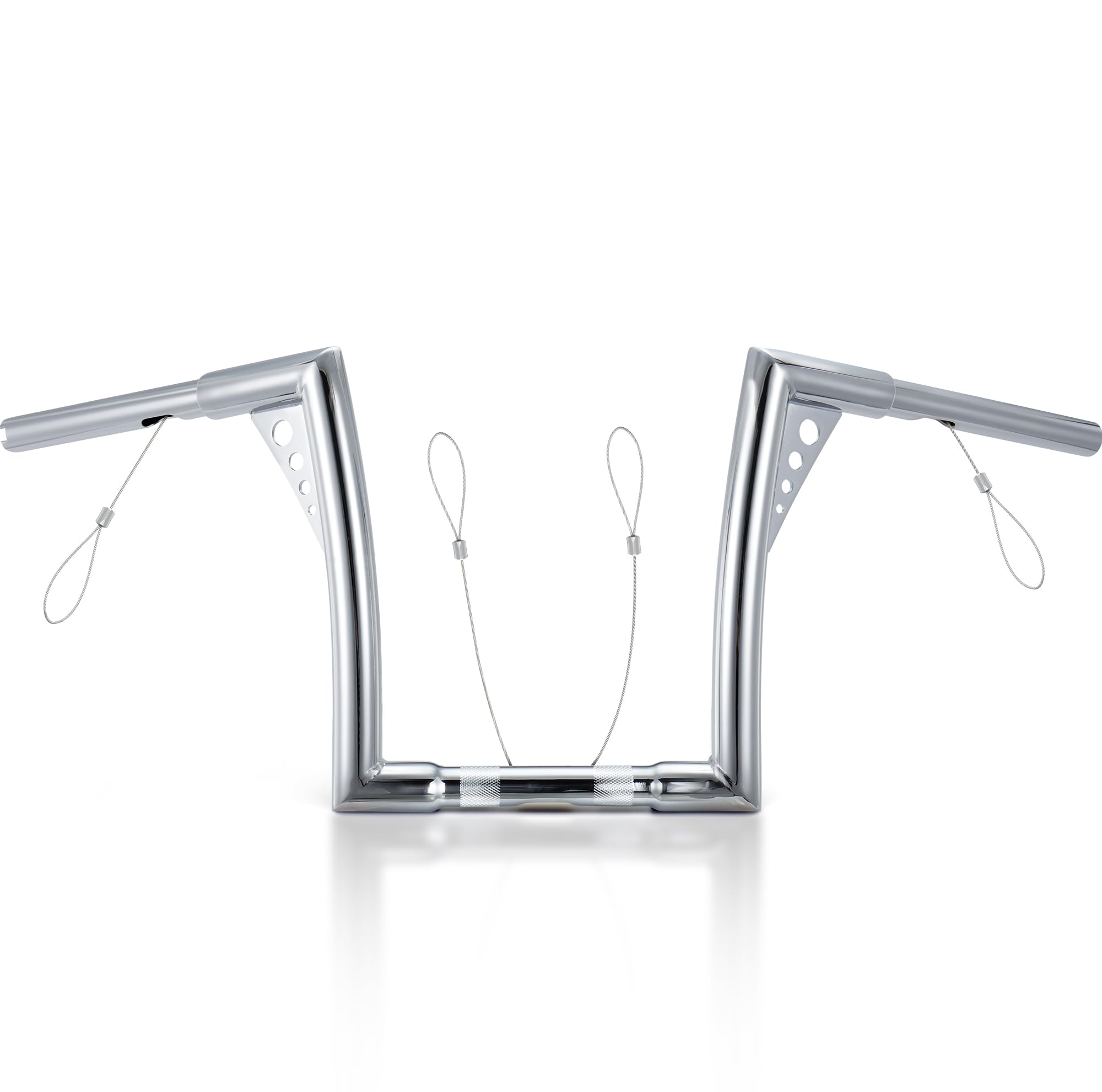 MoKitDora Sportster Dyna Softail 10” Rise Ape Hangers 1.25” Fat 1" Clamp Handlebar Z Bars for Harley XL 883/1200,1994-up Road King &amp; 1998-2013 Road Glide, Chrome