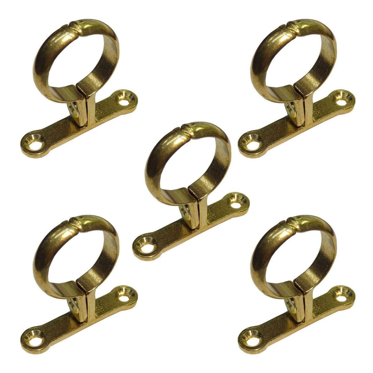 Pepte Brass 5 X 28Mm Die Cast Schoolboard Pipe Clips Wall Bracket Screw-On