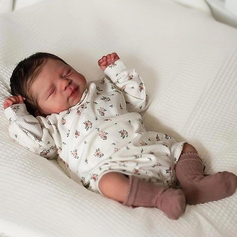 Anano Realistische Silikon Reborn Puppe Mädchen 45cm Babypuppe Lebensechte Vollsilikon Baby Mit Wasserfestem, Fühlt Sich An Wie EIN Echtes Baby – Für Kinder Ab 3 Jahren