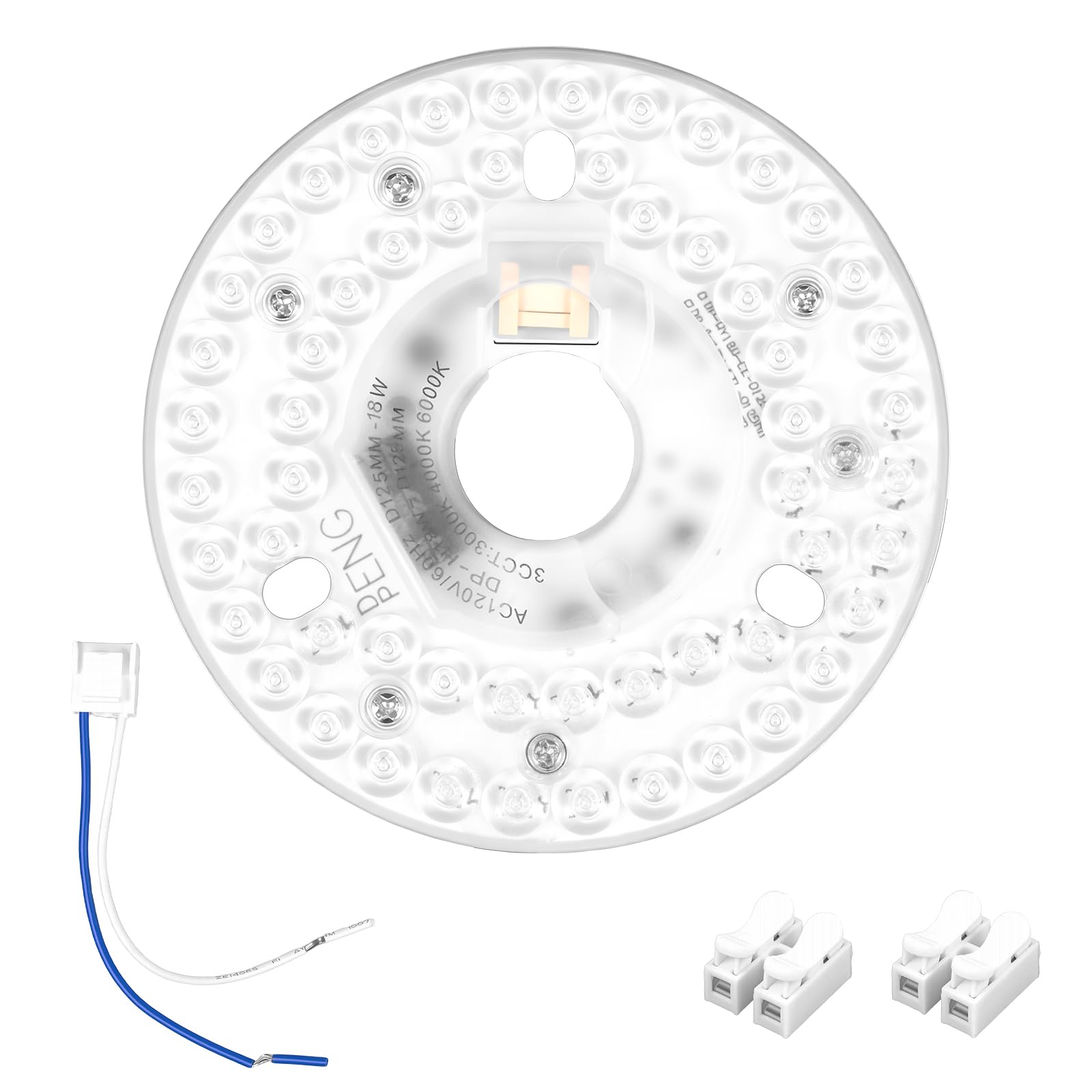 PATNFR 4.92" Ceiling Fan LED Light Board Replacement Upgrade Retrofit Kits 110V 18W 3CCT 3000K 4000K 6000K 2200LM Magnetic Easy Install (Cover or Shade NOT Included)
