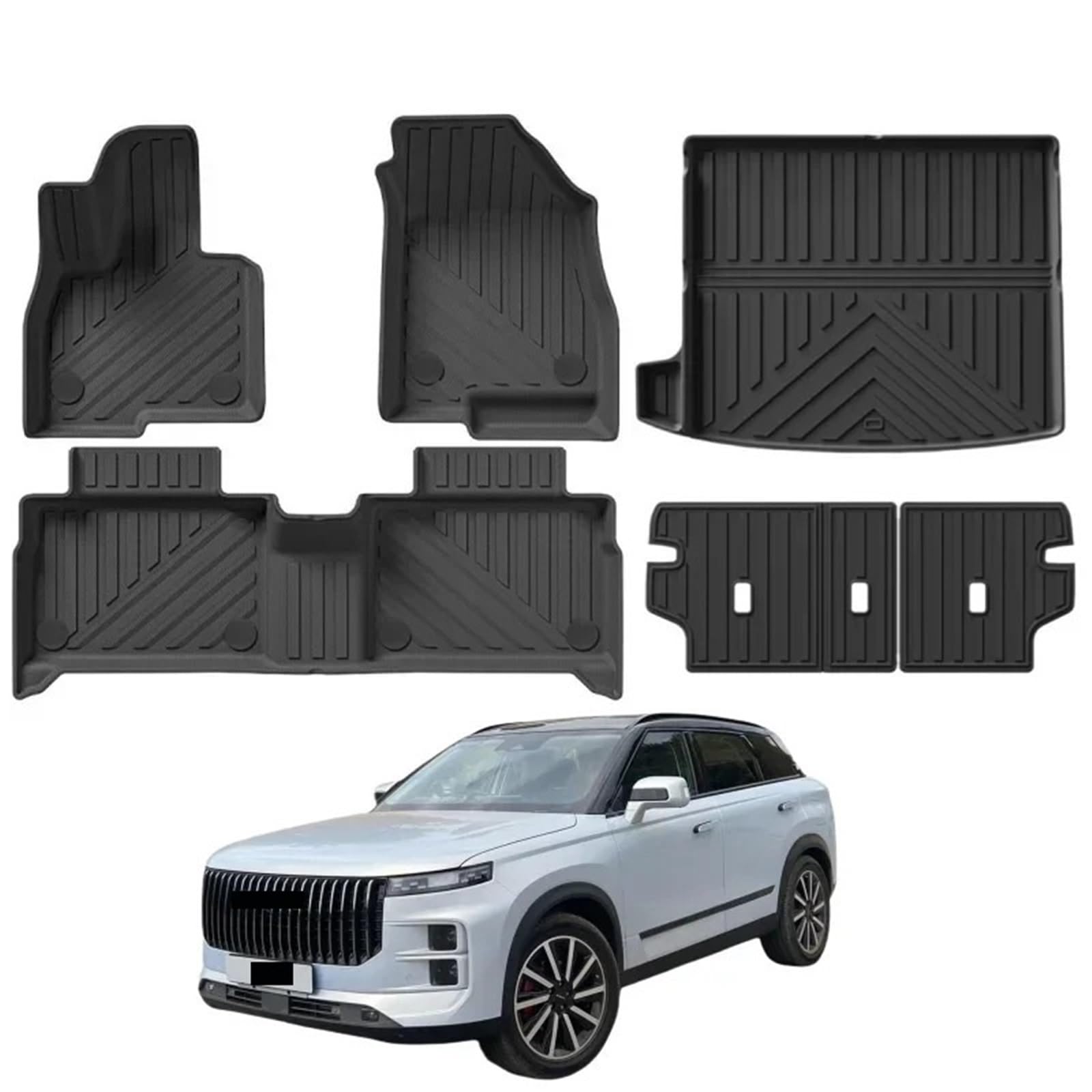 Compatible for JAECOO J7 2023-2025 Floor Mats Trunk Mats All Weather Front Rear Cargo Liner Mat Waterproof Anti-Slip — view 2