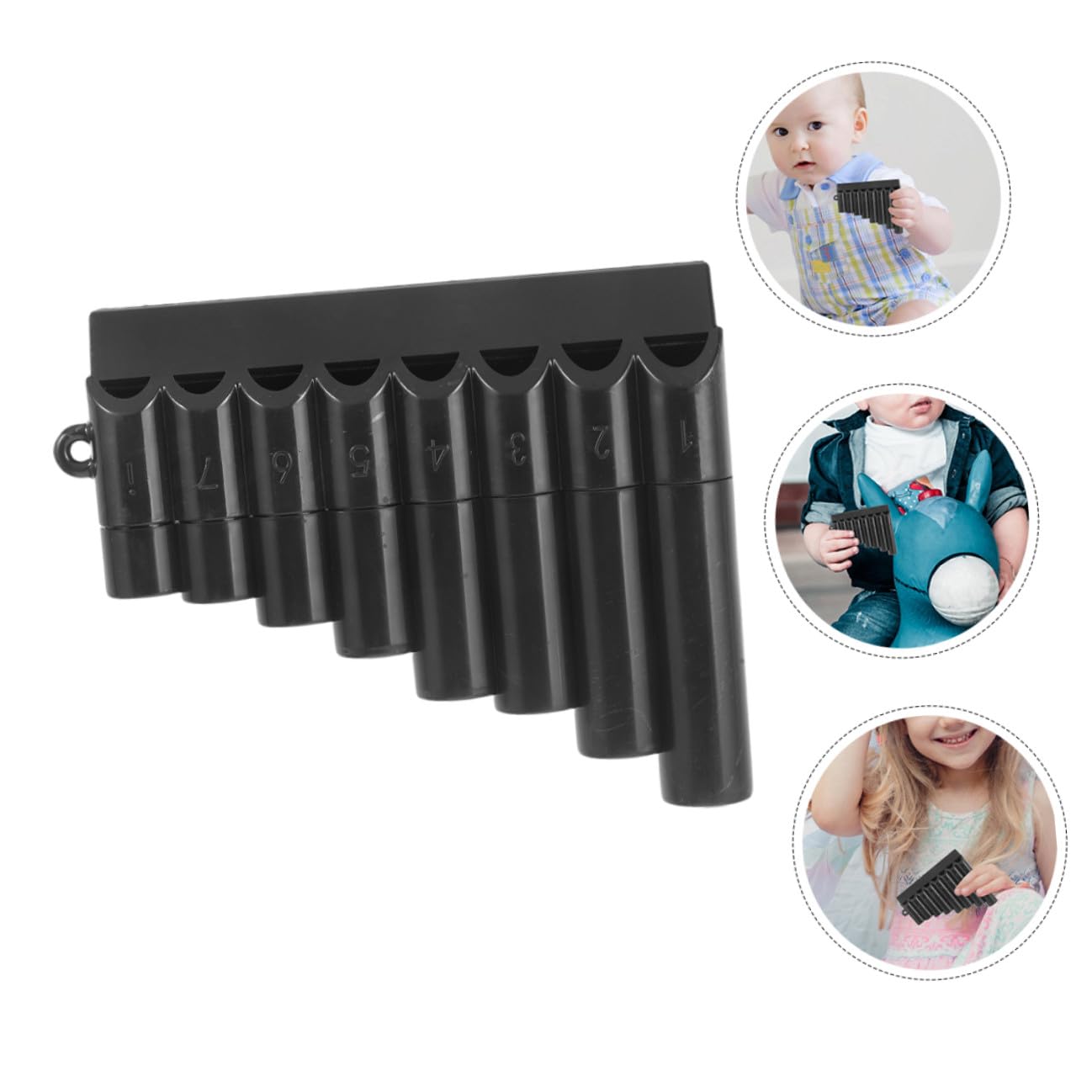 Flauta de Pan 8 Agujeros para Principiantes, Instrumento de Viento de Plástico Negro, Mini Flauta Portátil Estudiantes, Adecuado para Aprendizaje y Práctica Escolar, Set de 2