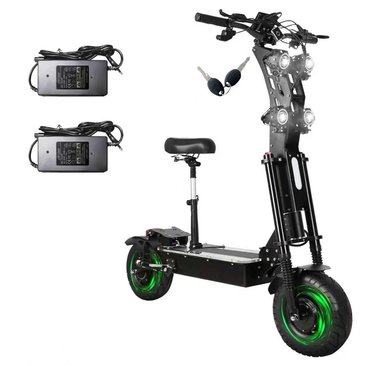 13 Electric Scooter with Seat for Adults 10000W Dual Motor XOD Oil Braking System with NFC 60MPH Max