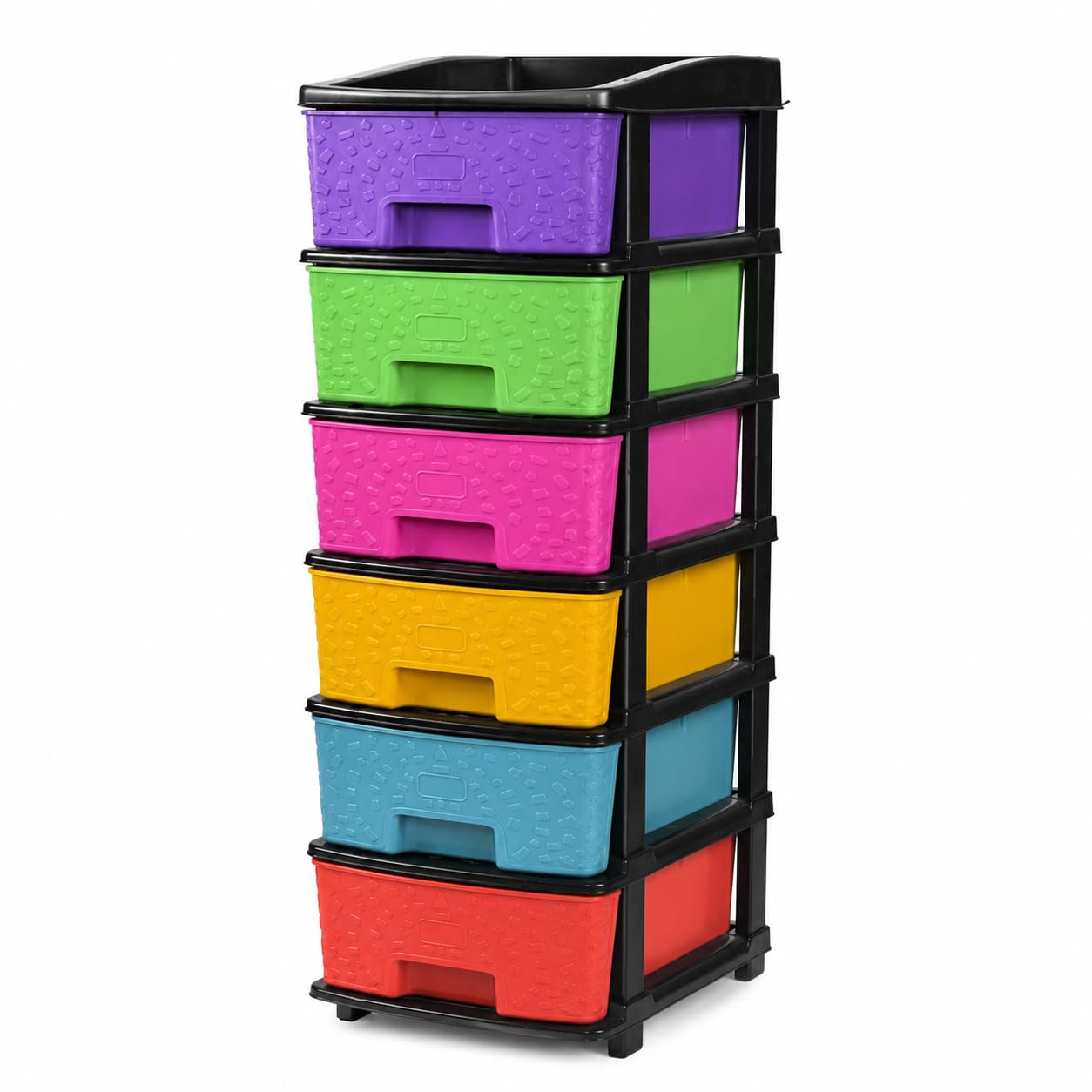 6 Layer Multipurpose Plastic Storage Drawer Cabinet | Modular Drawer Organizer for Clothes, Toys, Books, Office & Kitchen | Easy DIY Assembly | Heavy Duty Storage Rack | Multicolor-image-27