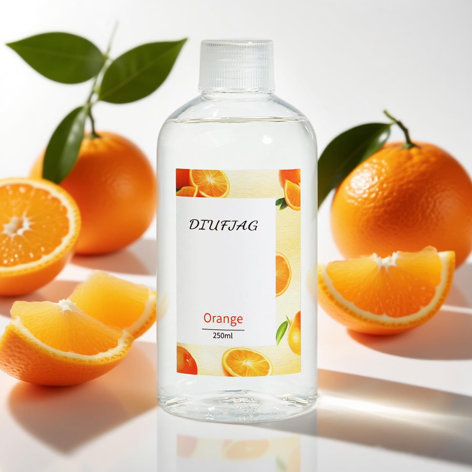 DIUFJAG 250ml - Arancia,Diffusore di Profumo per Ambienti,con 6 Bastoncini, Orange Diffusore per Camera da Letto, Ufficio, Bagno