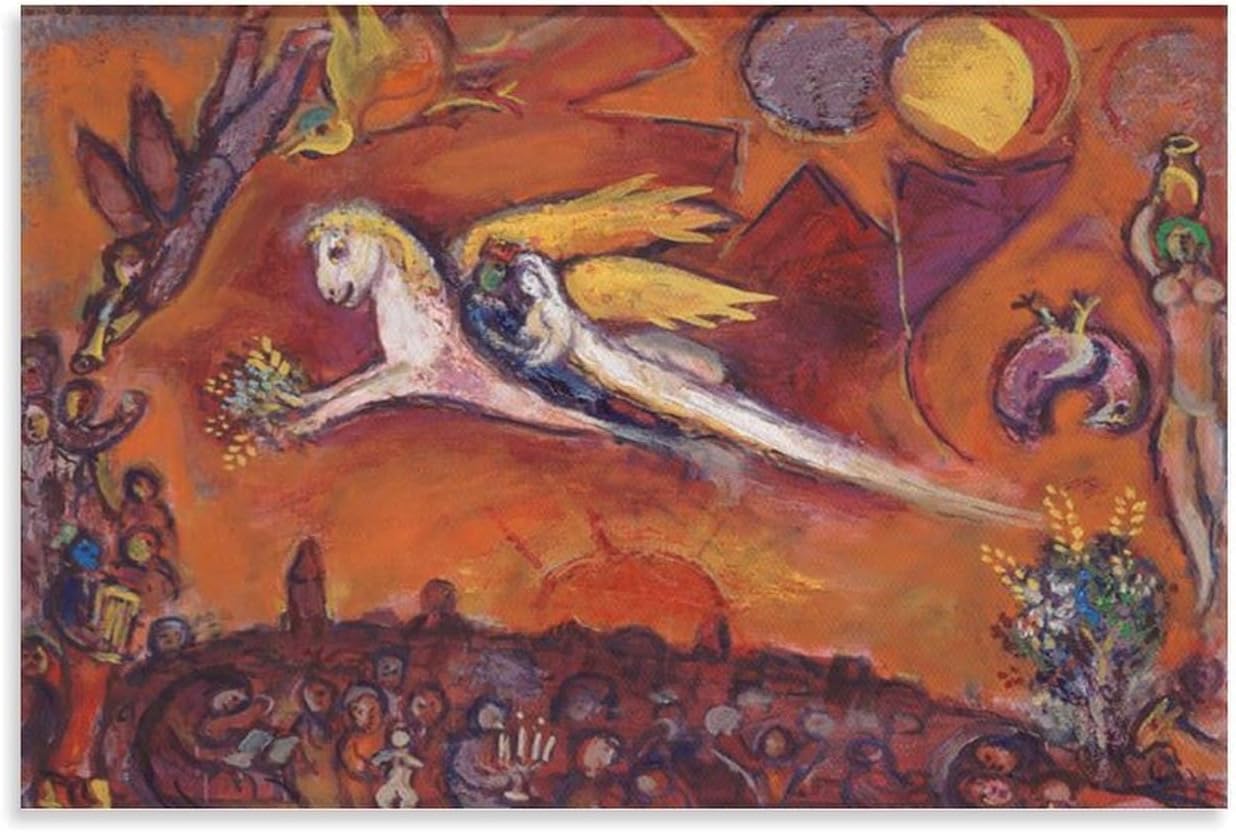 KEYGEM Marc Chagall Poster Abstract Figures Wall Art Marc Chagall Canvasa Painting Aesthetic Prints Marc Chagall Picture for Home Decor 40x60cm No Frame