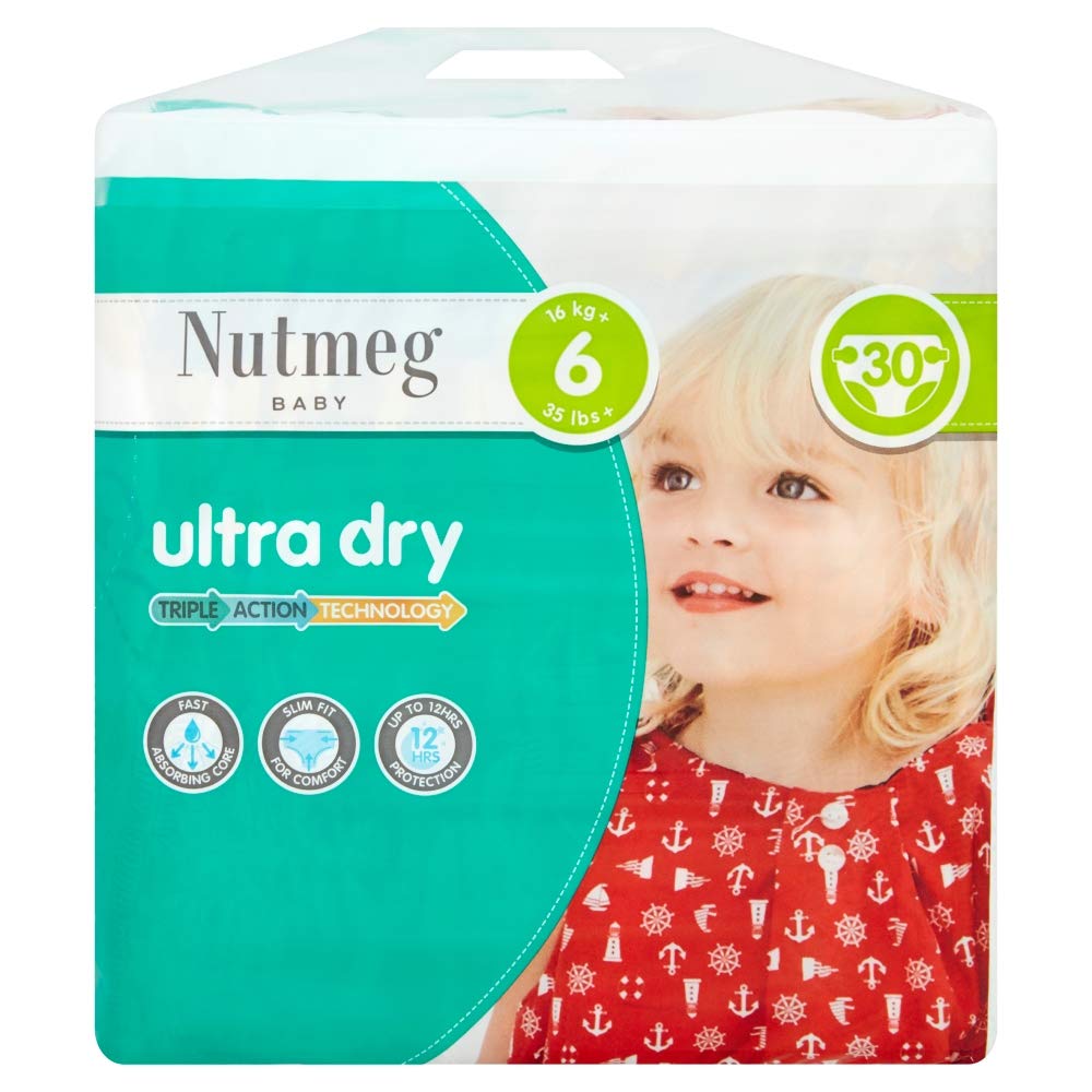 Ultra Dry Size 6 Nappies, (Pack of 30)