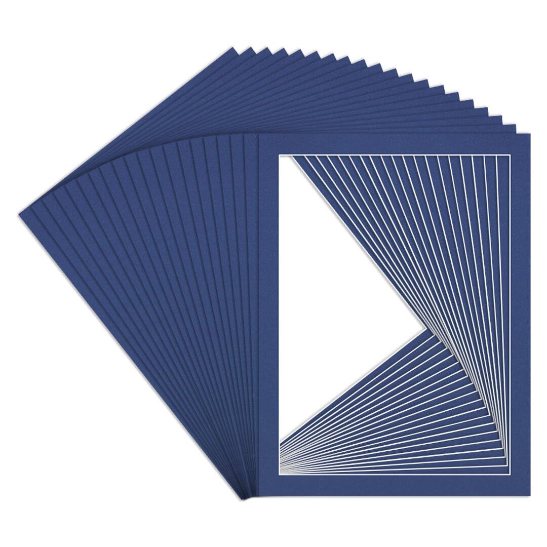 Procut Global 16x12" Blue Picture Mounts to Fit 14x10" Aperture - Precision Cut Cardboard Photo Mount - Ideal for Frames, Prints, Artwork & Certificates - Sizes & Colours Available - 20 Pack