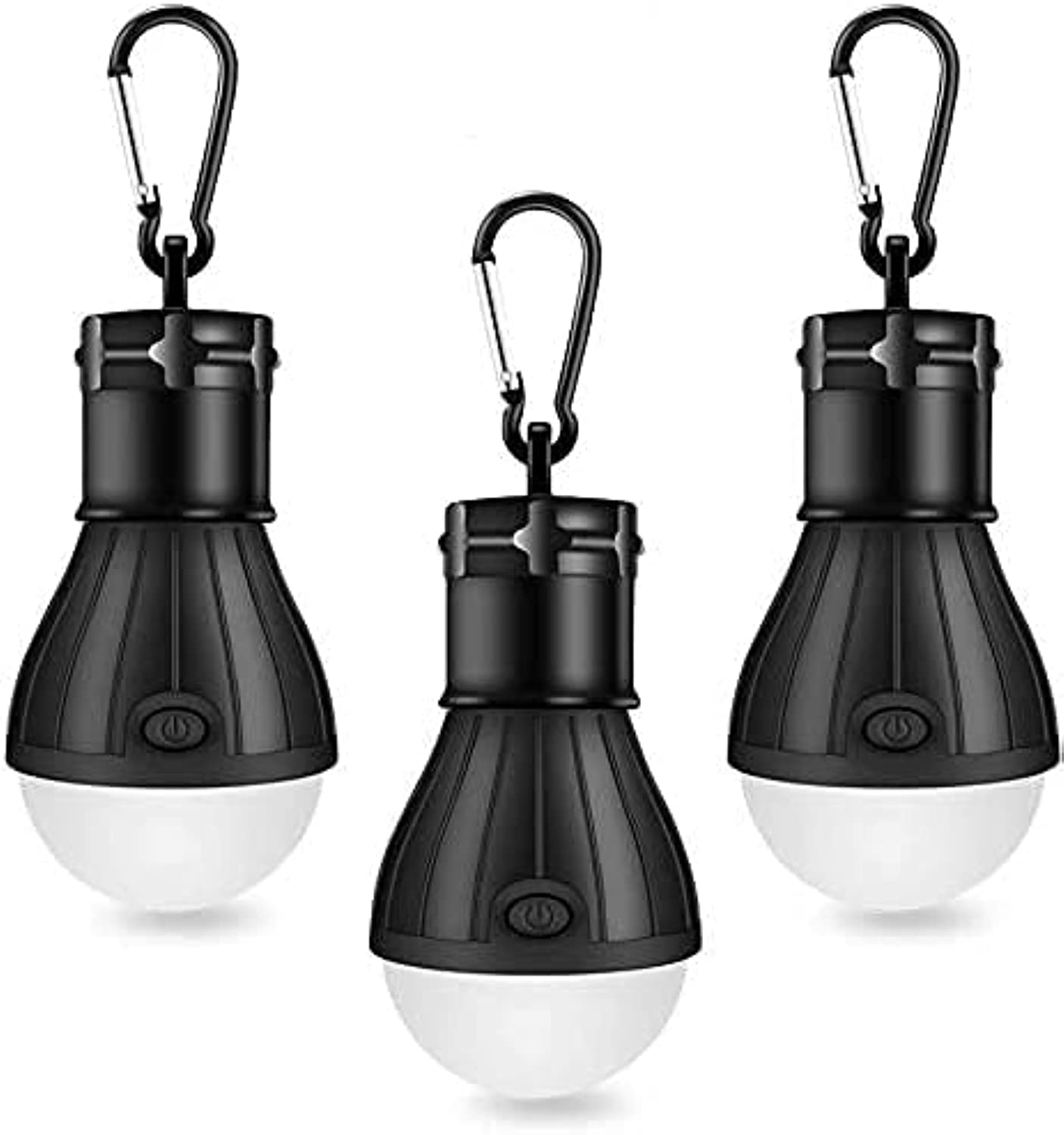 3 Pack Portable Waterproof LED Camping Lantern - Versatile Emergency Light Bulb for Camping, Hiking, Fishing, Garage, Battery Powered, Ideal for Outdoor Adventures
