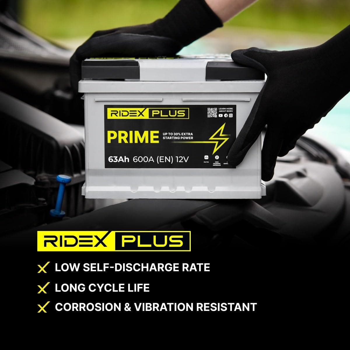 RIDEX PLUS 1S0019P Prime Batería Coche 80Ah 760A 12V B13 DIN/ISO L3 Baterías de Arranque de 75Ah 70Ah Compatible con VW Polo V Hatchback 6R1, 6C1 Golf 7 Hatchback 5G1, BQ1, BE1, BE2, PEUGEOT, SKODA