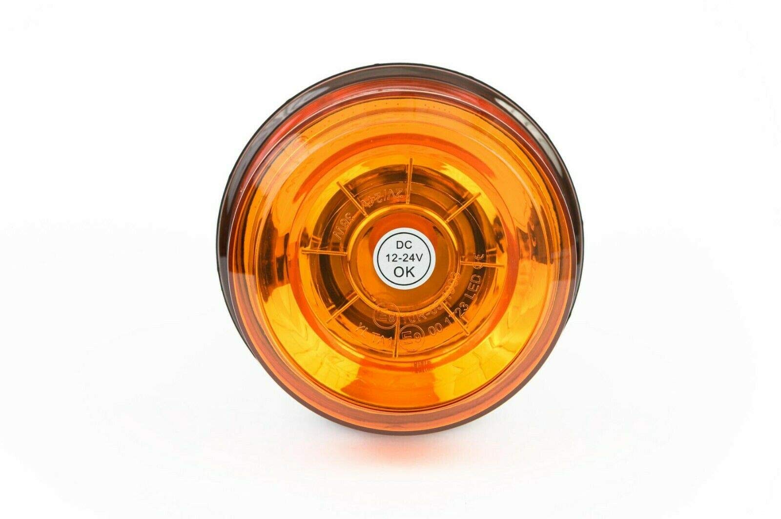 JJ Lot de 2 Gyrophares Led Orange 12V 24V ECE E9 R65 4 Modes d'Éclairage Ambre Tige DIN Flexible Camion Tracteur