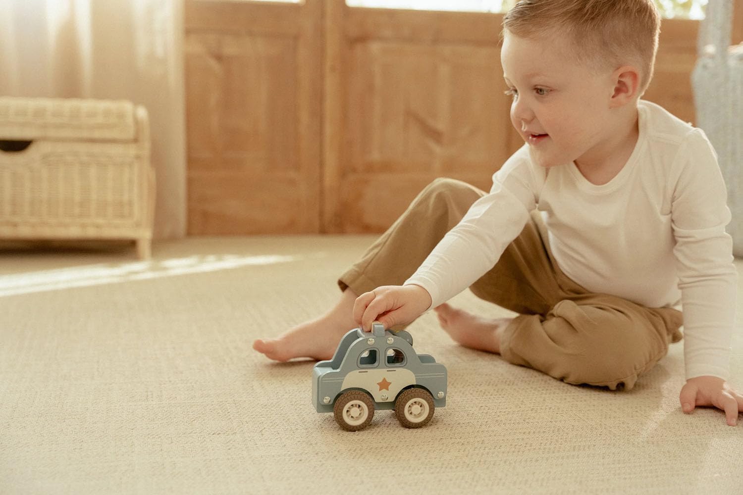 Little Dutch 2531 Wooden Police Car – Blue