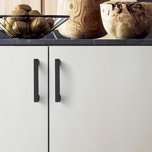 Miniatura 2 de Juego de manijas de puerta de acero inoxidable de 1/2 de ancho, esquinas cuadradas, para armario de cocina