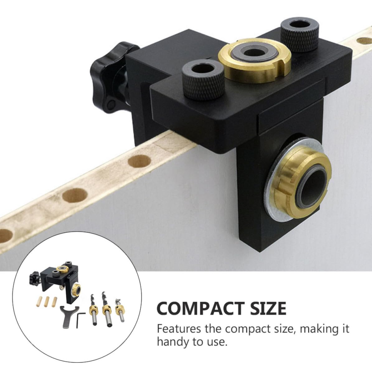 Hemobllo Kit per Lavorare Legno 3 in 1 Punzone e Localizzatore Foro in Lega di Alluminio e Legno per Uso Fai da Te e Arredamento Stili multipli