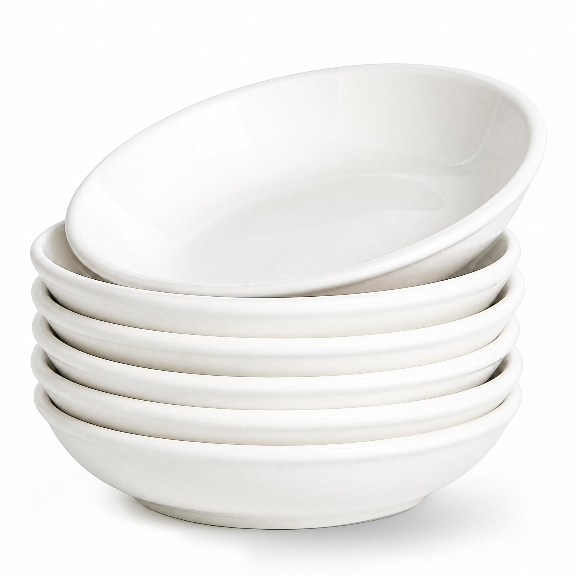 Ceramic Dipping Bowls,4'' Side Dishes Soy Sauce Dish for Sushi Dip,Snack,3 Oz Small White Pinch Bowl for Kitchen Prep - Set of 6 (4 inch) โ image 1