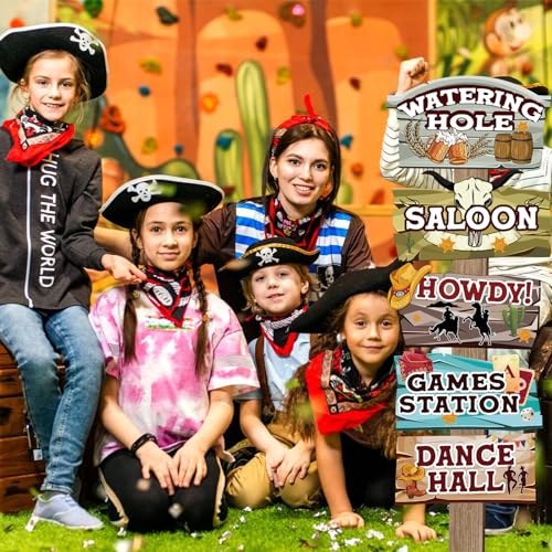 Image of Hooqict Western Birthday Party Decorations 20 Pieces Cowboy Themed Party Signs Welcome To The Wild West Cutouts for Classroom Country Party Supplies
