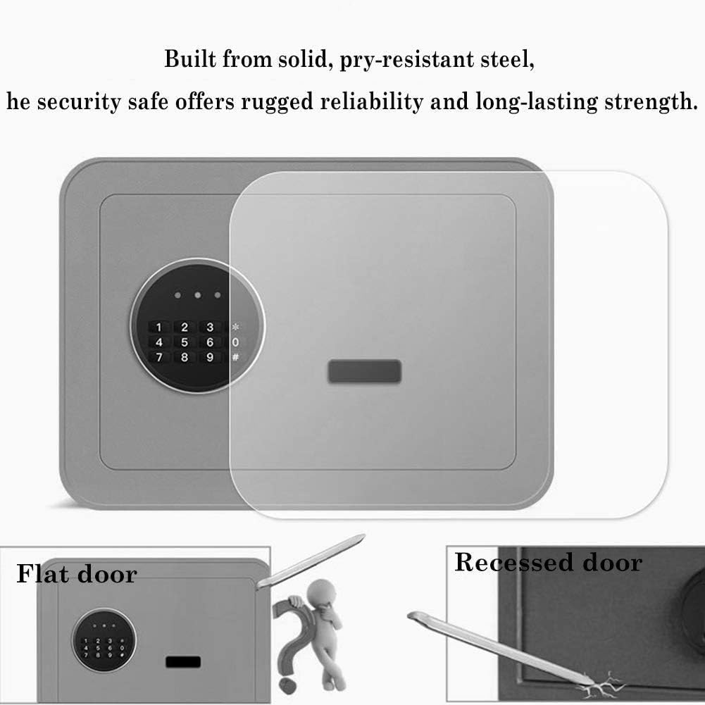 Security Safe Box, Electronic Security Safe Box Home/Travel Digital Security Cabinet Small Strongbox with Removable Interior Shelf, for Paper/Documents,5