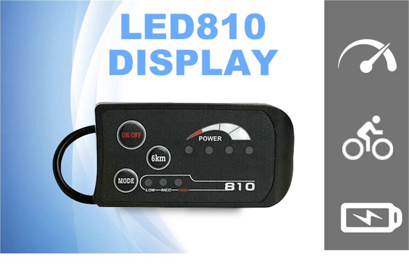 Pantalla para Ebike, Panel De Control con Medidor LED810 para Bicicleta Eléctrica