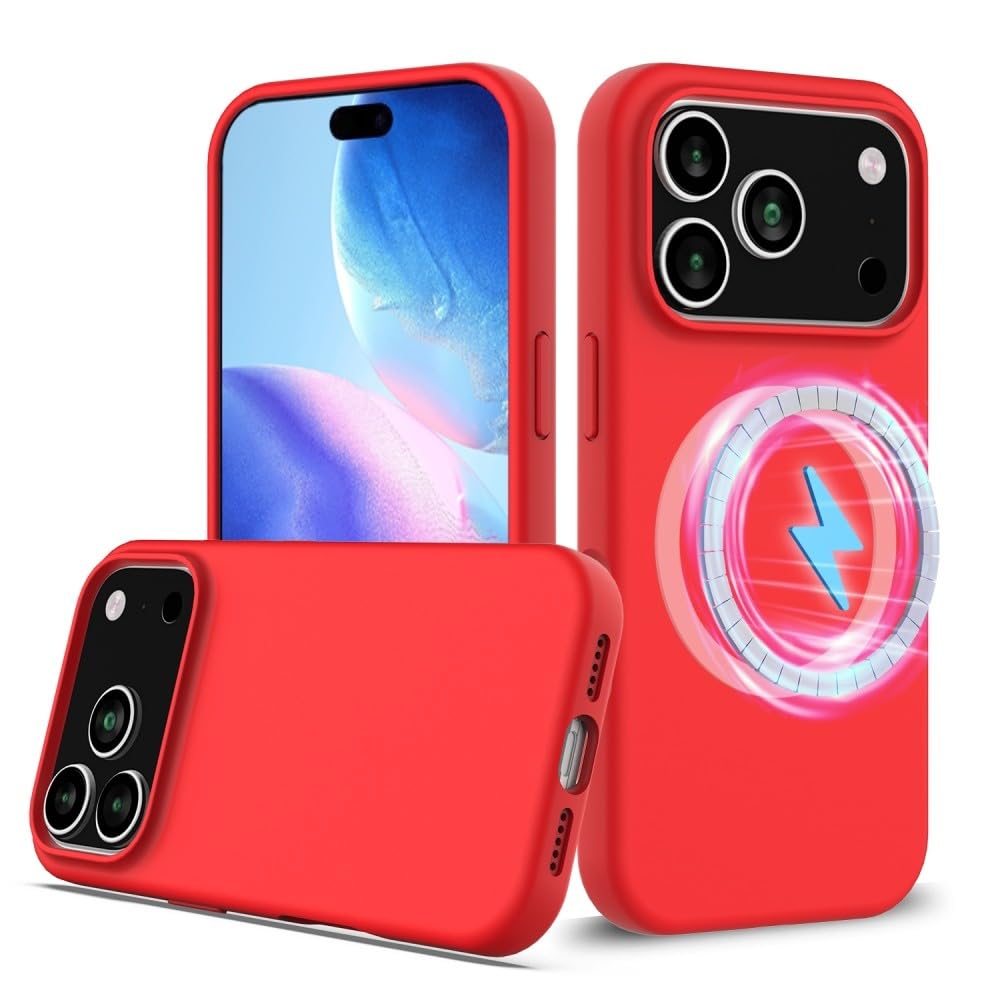 Coque silicone rigide de qualité supérieure pour iPhone 15 Pro Max rouge - 8