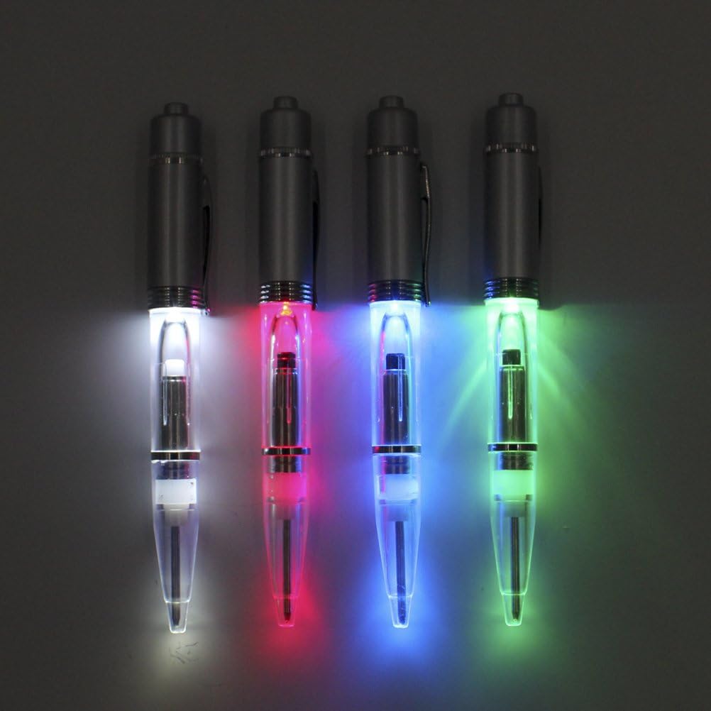 LED Pen Light, LED light Writing Pens -Powered Black Ink Penlights -(White/Red/Blue/Green Color)-Pack of 4 Pens image 4